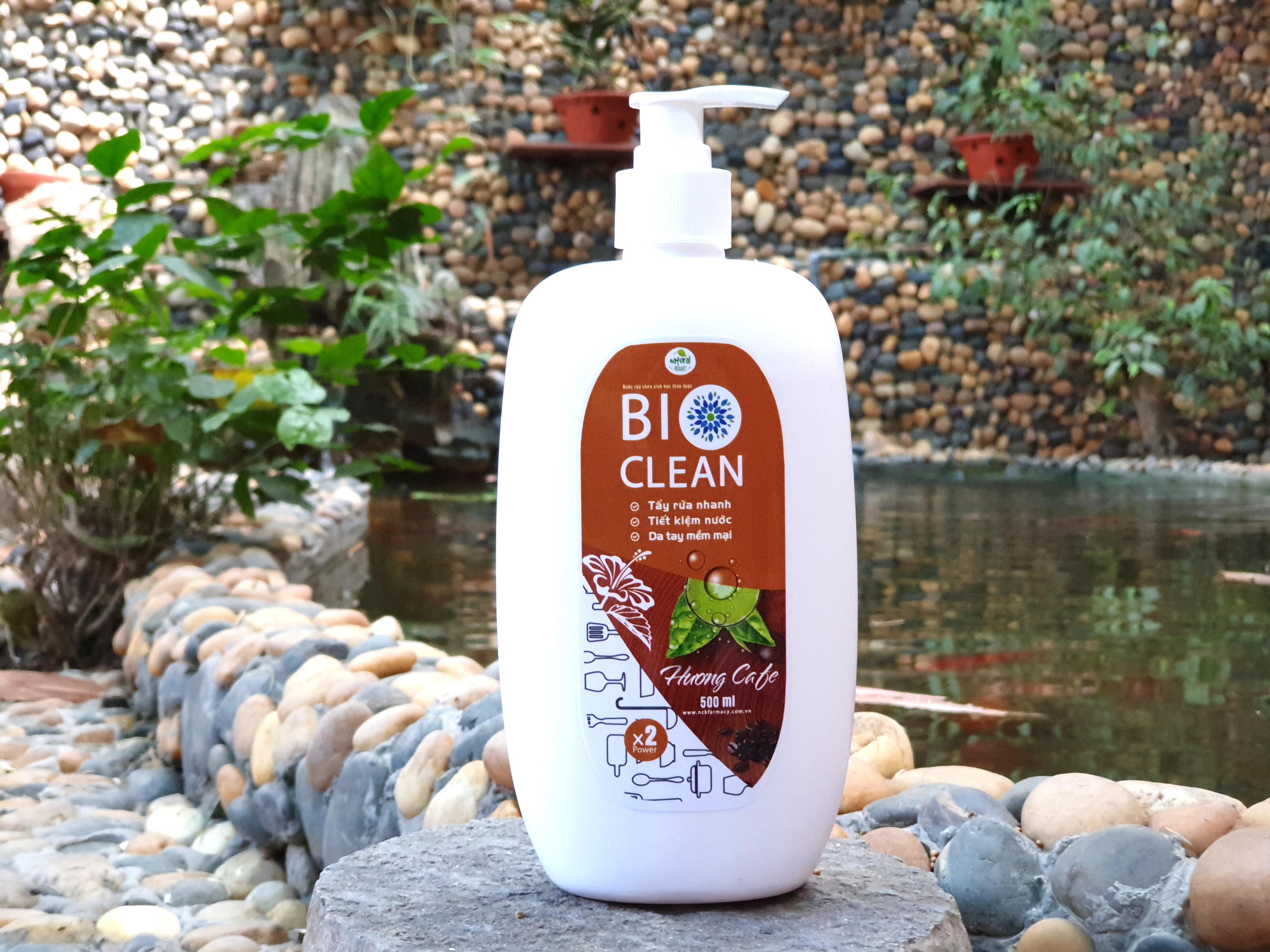 Nước rửa chén sinh học thảo dược BioClean X2, hương cà phê, chai 500ml