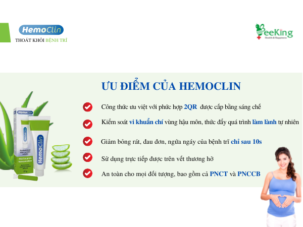 Gel làm giảm và phòng ngừa bệnh trĩ Hemoclin (37g)