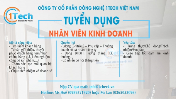 TUYỂN DỤNG NHÂN VIÊN KINH DOANH