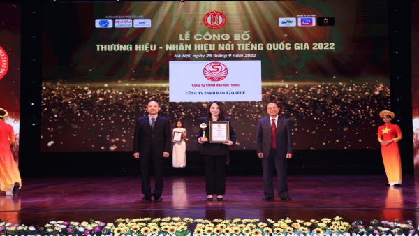 SEDU thành công đạt giải TOP 10 Thương hiệu nổi tiếng Quốc gia năm 2022