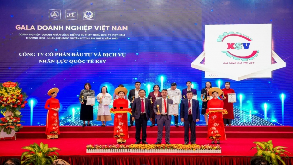 Công ty Nhân lực quốc tế KSV và thương hiệu “Doanh nghiệp – Doanh nhân cống hiến vì sự phát triển kinh tế Việt Nam” năm 2022