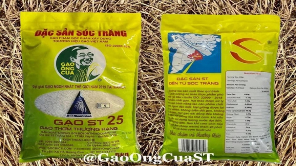 Gạo ST25 in hình ông Hồ Quang Cua để chống hàng giả, vài ngày sau xuất hiện bao bì y chang