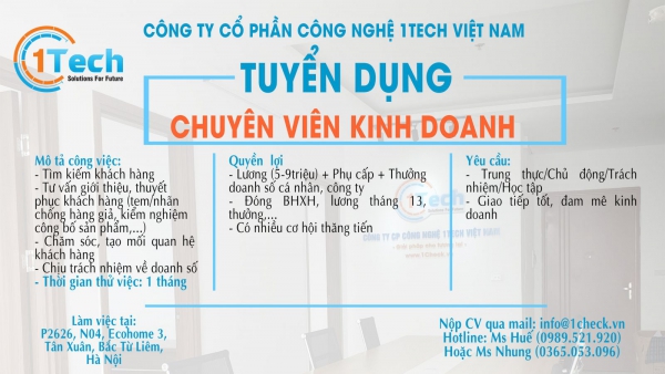 [Đi làm ngay] Tuyển dụng Chuyên viên tư vấn kinh doanh