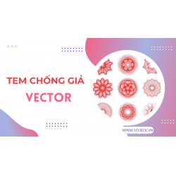 Hoa văn tem chống hàng giả vector thu hút