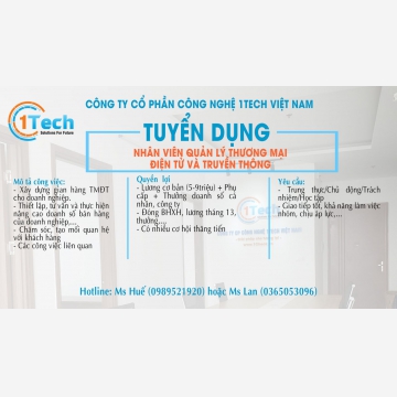 TUYỂN DỤNG NHÂN VIÊN QUẢN LÝ THƯƠNG MẠI ĐIỆN TỬ VÀ TRUYỀN THÔNG