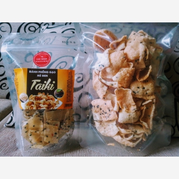 Bánh phồng gạo mè đen Taiki, túi 100gr (Set 20 túi)