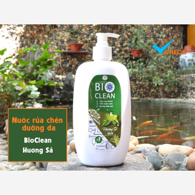 Nước rửa chén sinh học thảo dược BioClean X2, hương sả, chai 500ml
